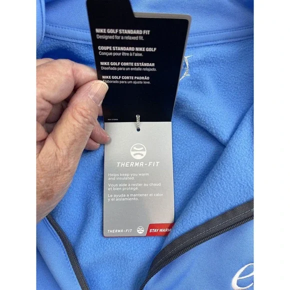 NIKE GOLF Fit 1/4 Zip Pullover Fleece Tour Performance Blue Mens 2XL NWT - Picture 5 of 13